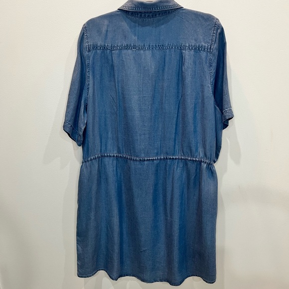 Sundance Short Sleeve Chambray Denim Dress Women’s Size Petite XL Button Front - Picture 2 of 6
